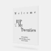 30e verjaardag RIP 20s Party Minimal Welkom Acryl Bord (Hoek)