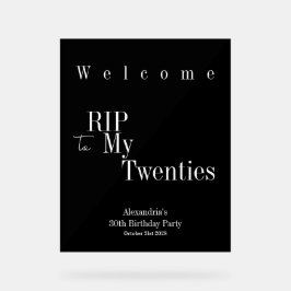30e verjaardag RIP 20s Party Welkom Acryl Bord