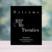 30e verjaardag RIP 20s Party Welkom Acryl Bord (Neutraal)