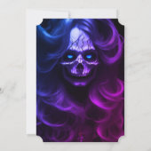 30e Verjaardag RIP Twenties Lady Skull Roze Paarse Kaart (Achterkant)