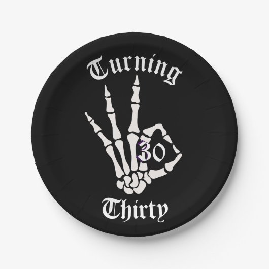 30e Verjaardag - RIP Twenties Skeleton Paper Bord (Voorkant)