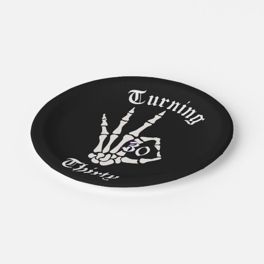 30e Verjaardag - RIP Twenties Skeleton Paper Bord (Gekanteld)