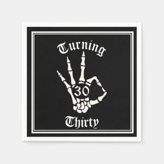 30e Verjaardag - RIP Twenties Skeleton Paper Bord Servet