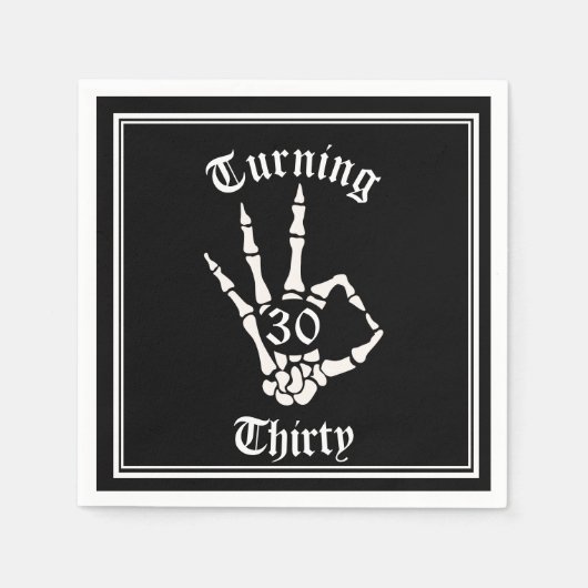 30e Verjaardag - RIP Twenties Skeleton Paper Bord Servet (Voorkant)