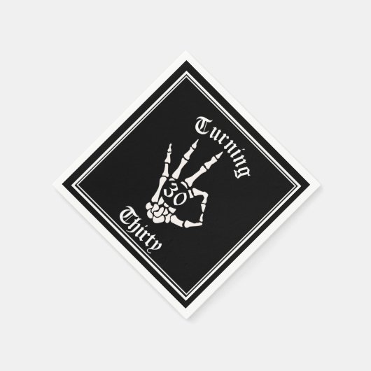 30e Verjaardag - RIP Twenties Skeleton Paper Bord Servet (Hoek)