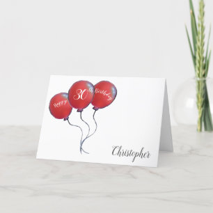 30e verjaardag rode ballon vakantie kaart