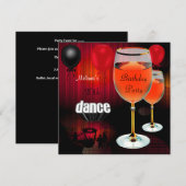 30e verjaardag Rode wijn dansballonnen Kaart (Voorkant / Achterkant)