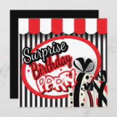 30e verjaardag | Rode, witte en zwarte strepen Kaart (Voorkant / Achterkant)