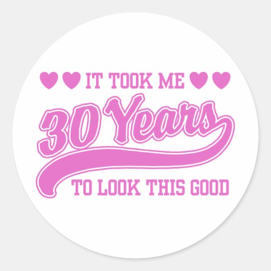 30e verjaardag ronde sticker (Voorkant)
