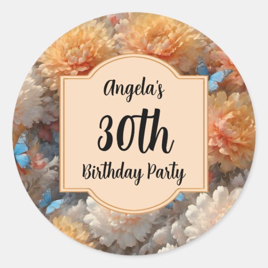 30e verjaardag ronde sticker (Voorkant)