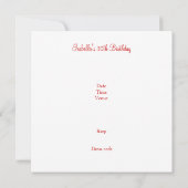 30e Verjaardag Rood & Wit Bloemen Kaart (Achterkant)