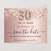 30e verjaardag roos glitter budget behalve datum flyer (Voorkant)