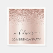 30e verjaardag Roos Gold - Blush roze glitter Servet (Voorkant)