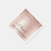 30e verjaardag Roos Gold - Blush roze glitter Servet (Hoek)