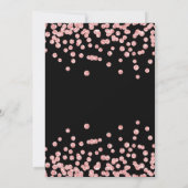 30e verjaardag Roos Gold Floral & Confetti Black Kaart (Achterkant)