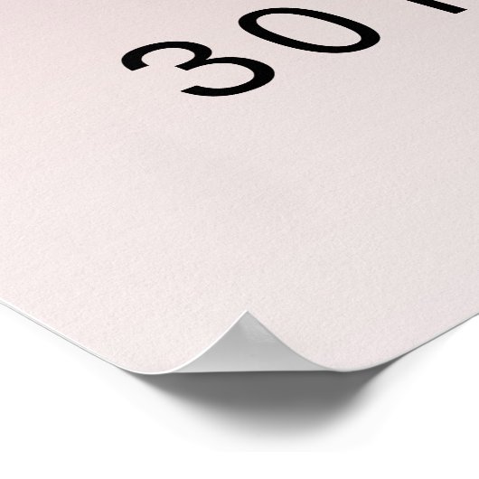 30e verjaardag Roos Gold Glitter Poster (Hoek)