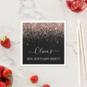 30e verjaardag Roos Goud Blush Roze Glitter Elke l Servet (Insitu)