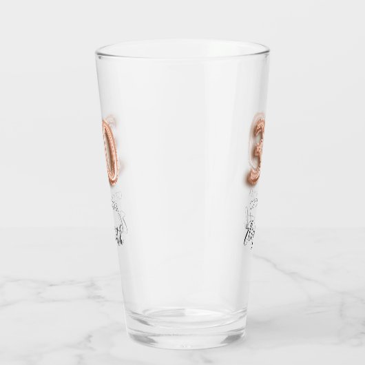30e verjaardag roos goud confetti name glas (Rechts)