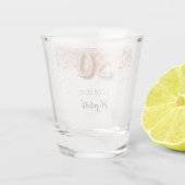 30e verjaardag roos goud confetti name shot glas (Achterkant)