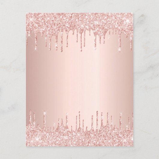 30e verjaardag roos goud glitter budget uitnodigin flyer (Achterkant)