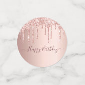 30e verjaardag roos goud glitter druppelt roze confetti (Kleine voorkant)