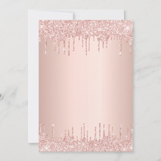 30e verjaardag roos goud glitter roze luxe kaart (Achterkant)