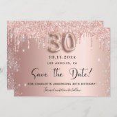 30e verjaardag: roos goud zilver, met uitzondering save the date (Voorkant / Achterkant)