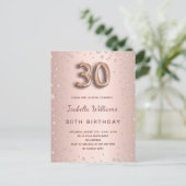 30e verjaardag roos gouddiamanten elegant briefkaart (Staand voorkant)