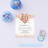 30e verjaardag roos gouden ballonnen begrotingsuit flyer (Enkel)