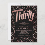 30e Verjaardag Roos Gouden Confetti Kaart (Voorkant)