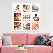 30e verjaardag roos gouden naam foto collage canvas afdruk (Insitu (Woonkamer))