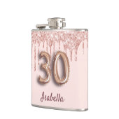 30e verjaardag roos gouden roze vrienden druipt heupfles (Links)