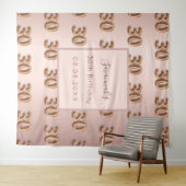 30e verjaardag roos gouden zwarte naam wandkleed (In Situ (horizontaal))