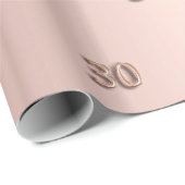 30e verjaardag roos goudglitter druppelt roze cadeaupapier (Rol Hoek)