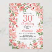 30e verjaardag Roze Boho botanische bloemen Kaart (Voorkant / Achterkant)