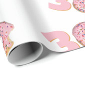 30e verjaardag roze donut cadeaupapier (Rol Hoek)