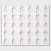 30e verjaardag, roze en zwarte tekst, 2 richtingen cadeaupapier (Vlak)