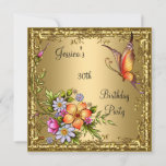 30e verjaardag Roze Floral Butterfly Bronze Gold Kaart<br><div class="desc">30e verjaardag van de Pink Floral Butterfly Gold Lijst Bronze Elegant Classy Stylish Pattern, met Back Floral Lijst De verjaardag van de All Occasion Party nodigt de Sjabloon uit. Pas je aan met je eigen gegevens. Geschikt voor alle 20e, 21e, 30e, 40e, 50e, 60e, 70e en nog veel meer! Verander...</div>