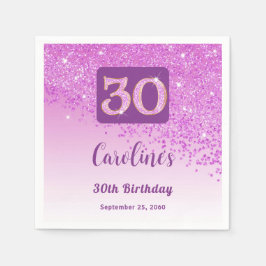30e Verjaardag  Roze Glitter Servetten