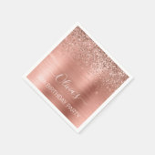 30e Verjaardag Roze Goud - Blush Roze Glitter Serv Servet (Hoek)