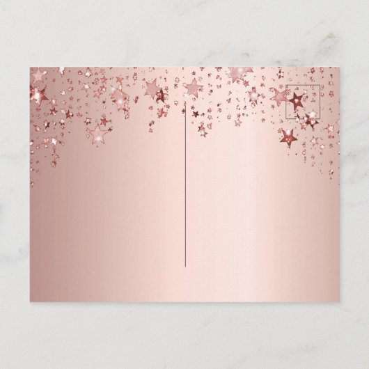 30e verjaardag roze goud sterren blozen save the d briefkaart (Achterkant)