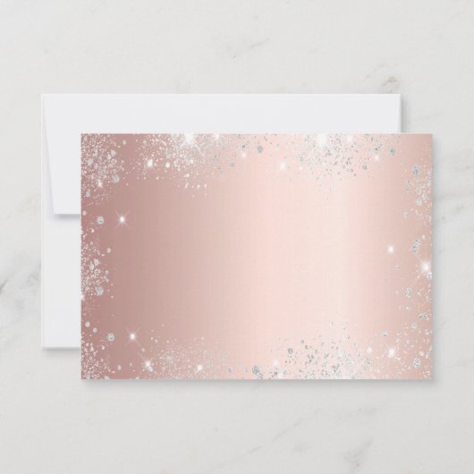 30e verjaardag roze goud zilveren glitterslijten save the date (Achterkant)
