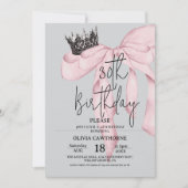 30e verjaardag ⎮ Roze Koninklijke Strik Verjaardag Kaart (Voorkant)