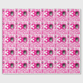 30e verjaardag roze look 30 aangepaste foto en naa cadeaupapier (Vlak)