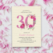 30e verjaardag roze pioen bloemstuk nummer 30 kaart
