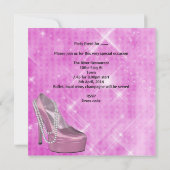 30e verjaardag Roze show Hi Heels Champagne 2 Kaart (Achterkant)