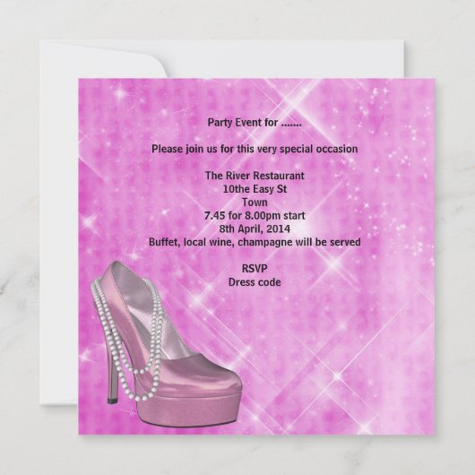 30e verjaardag Roze show Hi Heels Champagne 2 Kaart (Achterkant)