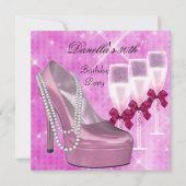 30e verjaardag Roze show Hi Heels Champagne 2 Kaart (Voorkant)