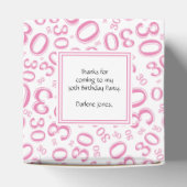 30e verjaardag Roze/White Random Number Pattern Bedankdoosjes (Bovenkant)
