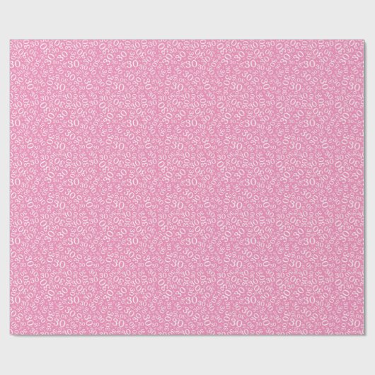 30e verjaardag Roze/White Random Number Pattern Cadeaupapier (Vlak)